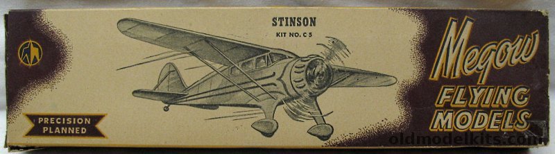 Megow Stinson - 24 inch Wingspan Balsa Wood Flying Model, C-5 plastic model kit